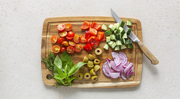 Паста-салат по-гречески, пошаговый рецепт с фото на 380 ккал