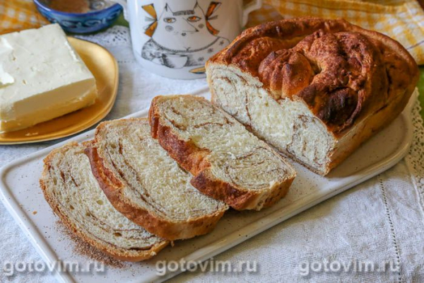 Хлеб слоеный с корицей и сахаром