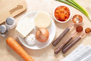 Пельмени с тофу и кимчи
