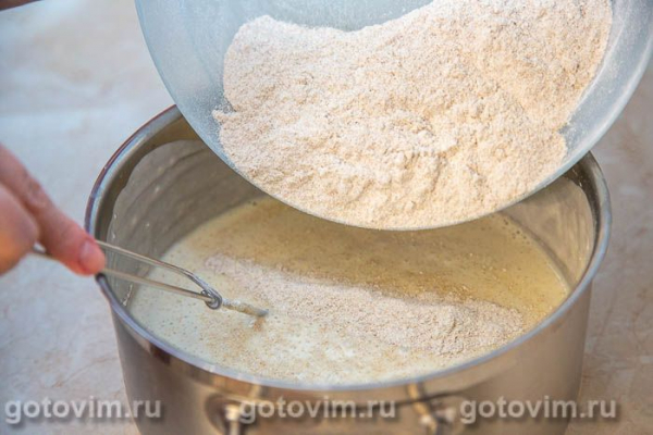 Заварные ржаные блины на кефире