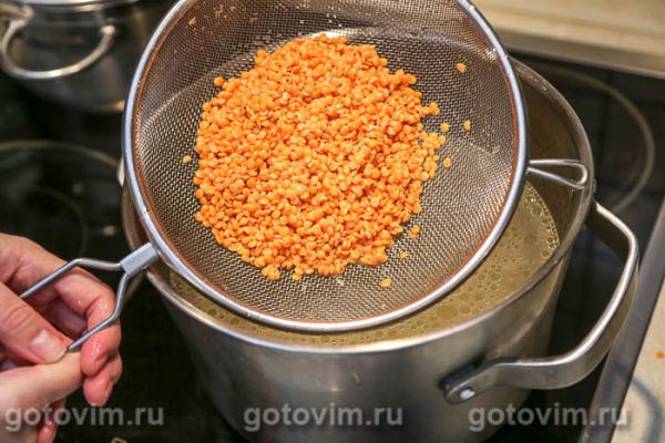 Суп из свинины с цветной капустой и чечевицей
