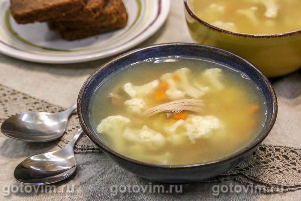 Суп из свинины с цветной капустой и чечевицей