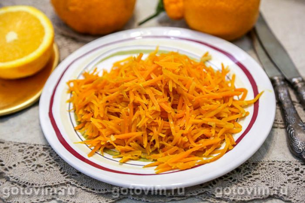 Морковь, жаренная с апельсином и имбирем 